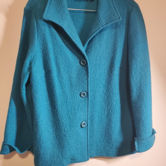 Chico's Jackets & Blazers - Chico's Teal 100% Wool Jacket
